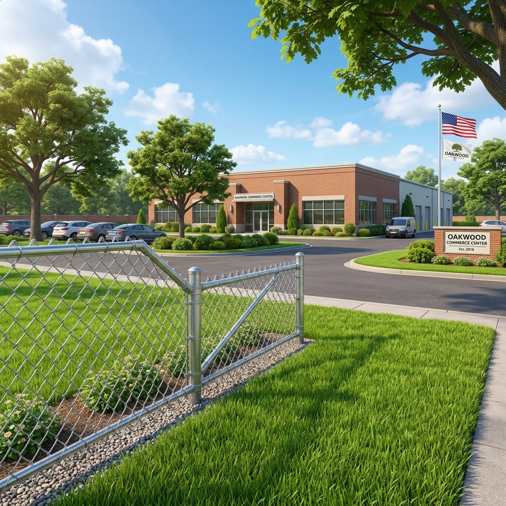 Galvanized chain link fence installation